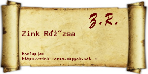 Zink Rózsa névjegykártya